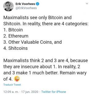 Erik Voorhees Bitcoin maximalists