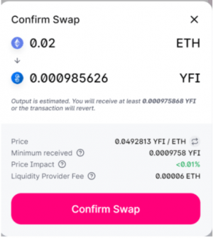 使用uniswap第五步