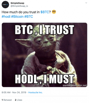 Bitcoin meme HODL