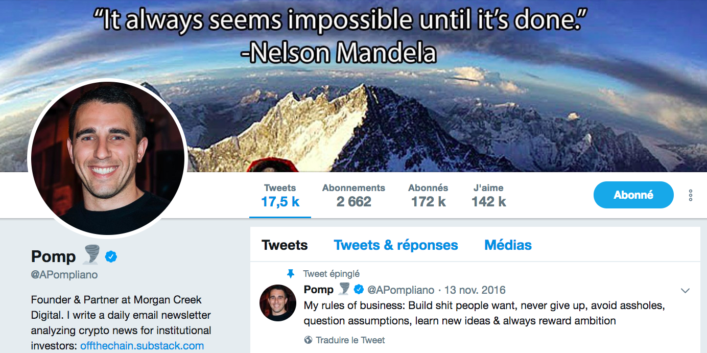 5 tweets de "Pomp" à relire quand le marché du Bitcoin va mal 0001