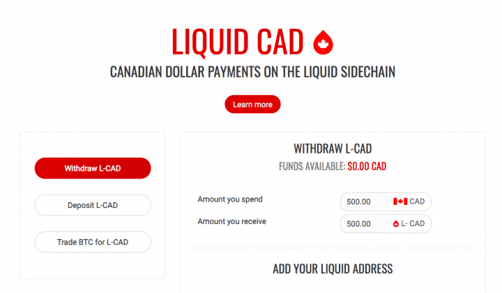 Liquid Cad Canadian Dollar Payments On The Sidechain Liquid Cad Canadian Dollar Payments On