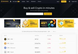 Binance's homeapge