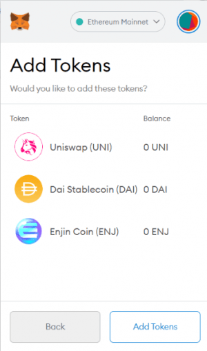 can you send tokens to your metamask wallet from etherdelta