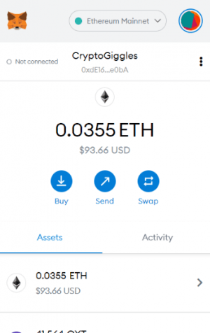 trying to deposit eth to etherdelta from metamask