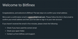 Bitfinex Email Confirmation