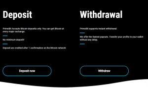 PrimeBit review: deposits and withdrawals