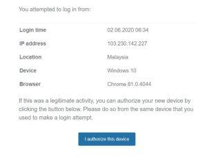 Kriptomat device authorization