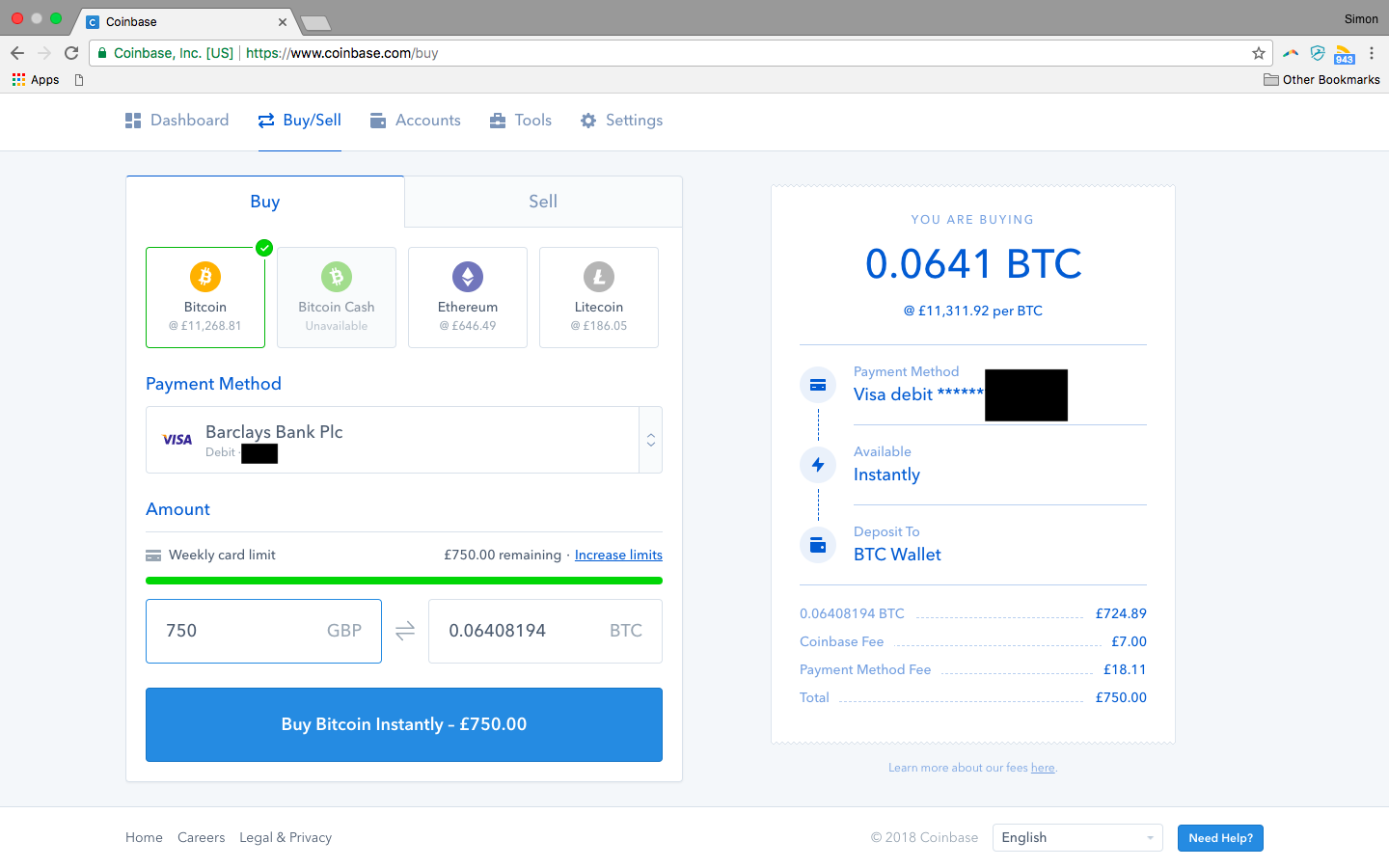 does coinbase charge