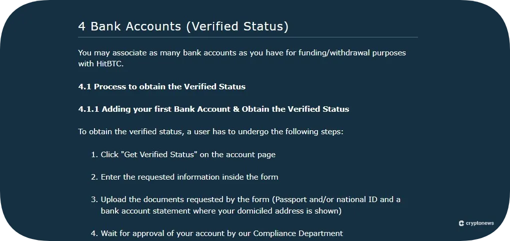 hitbtc kyc verification status