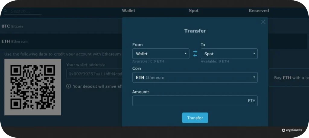 hitbtc transfer funds