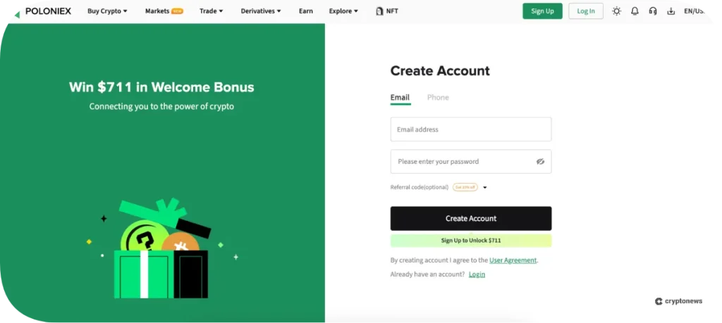 Open a Poloniex Account
