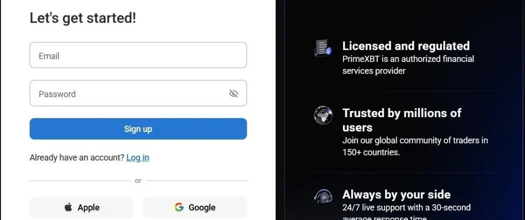 primexbt sign up