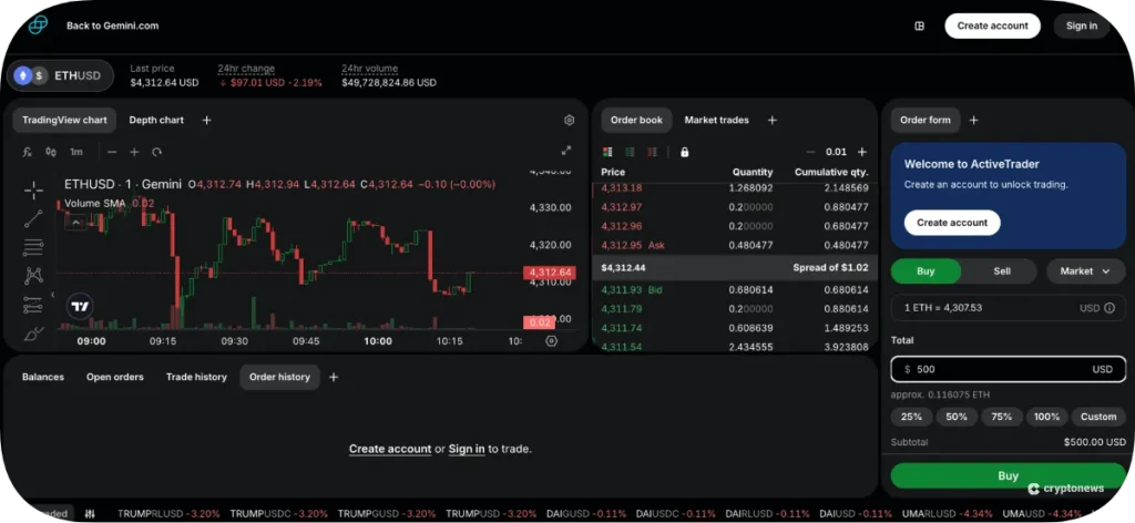 buy crypto on gemini