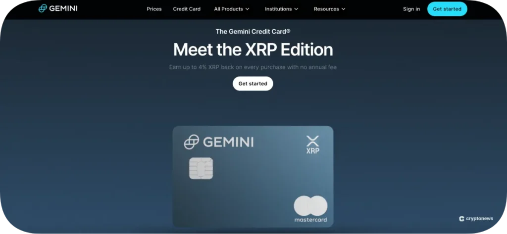 gemini credit card xrp edition