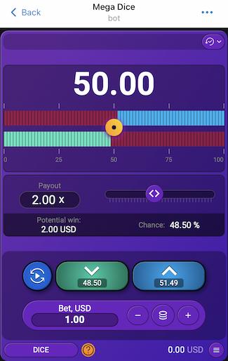 Fund account Mega Dice