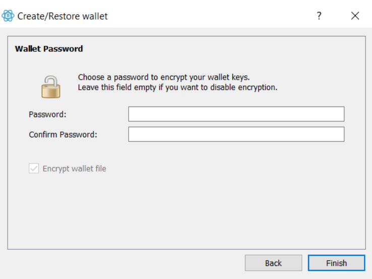 electrum bitcoin wallet create password