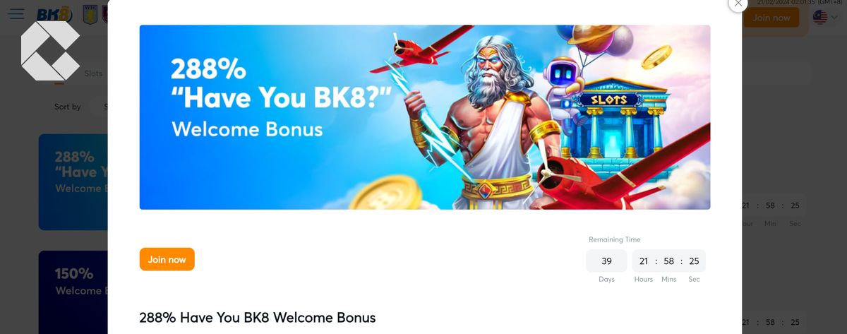 BK8 casino page