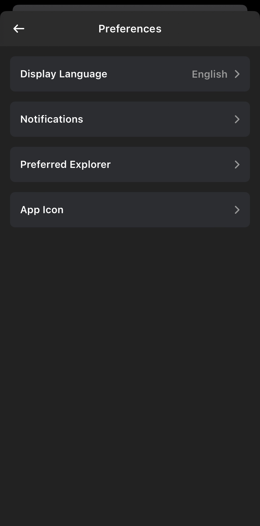preferences in phantom mobile app