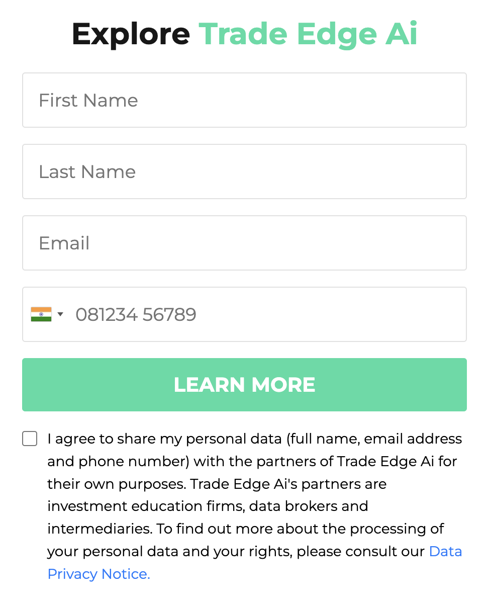 Register on Trade Edge AI