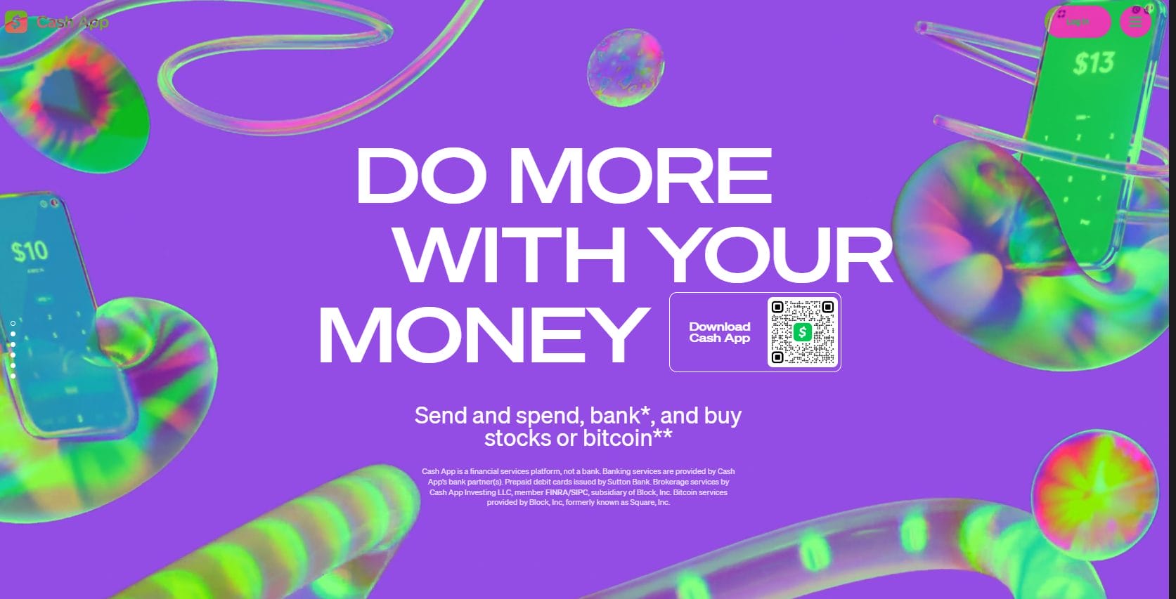 Cash App homepage