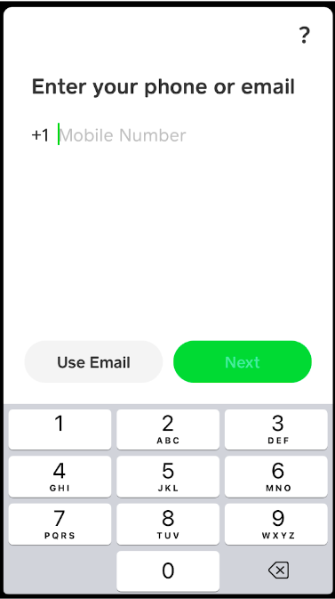 Register with mobile on Cash App