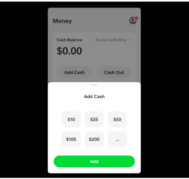 Adding BTC to Cash App