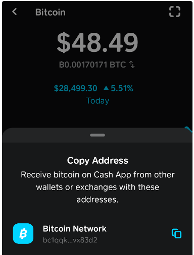 Receiving BTC on Cash App