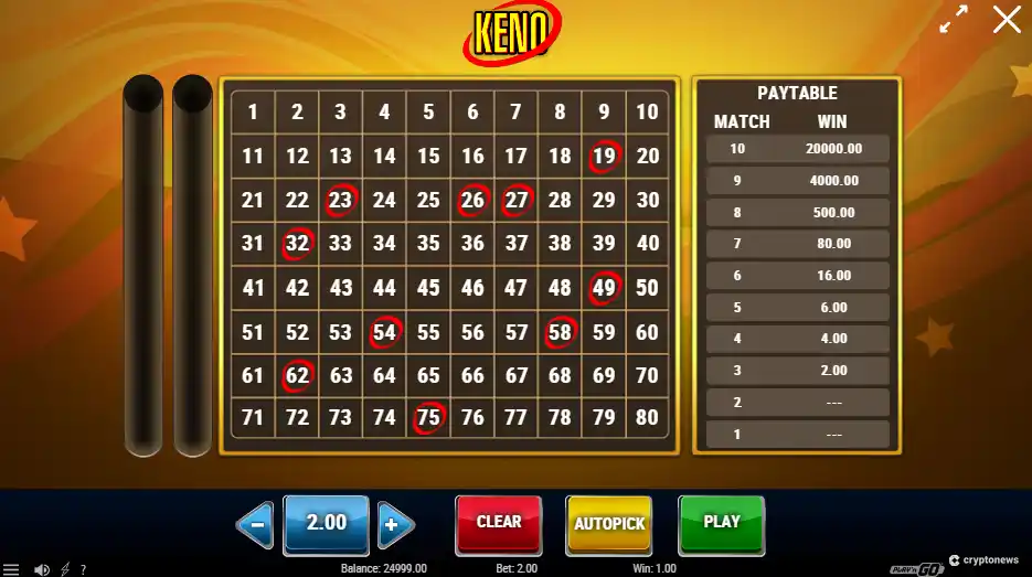 casino games with worst odds keno