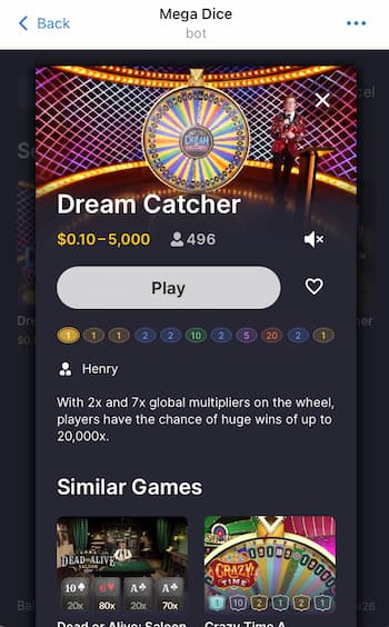 Dream Catcher game 