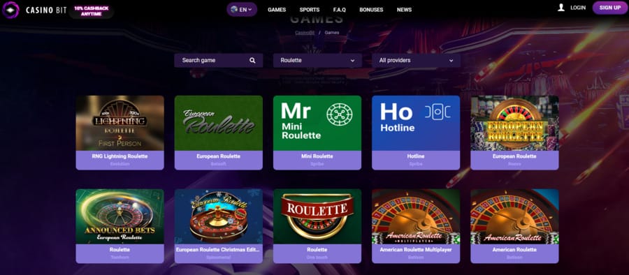 Casinobit’s roulette lineup offers a great balance of popular and niche variations of this simple-to-play table game.