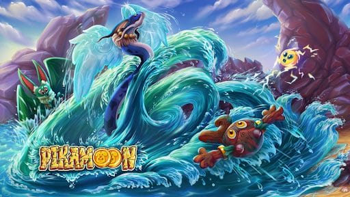 Illustration of Pikamoon's water-themed virtual environment, showcasing the immersive gaming experience of Pikamoon cryptocurrency