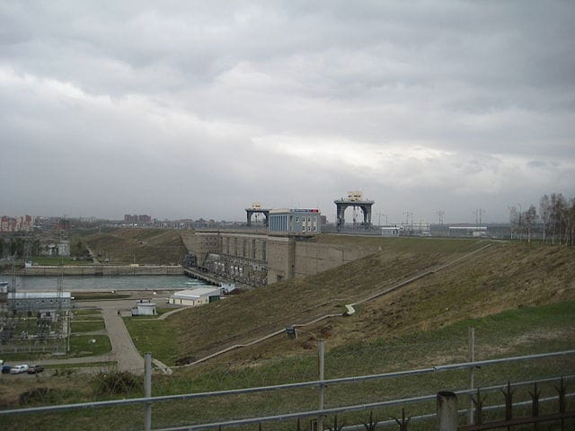 The Irkutsk Hydroelectric Power Station, in Irkutsk, Russia.