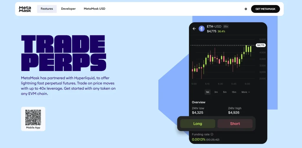 metamask perpetual futures trading