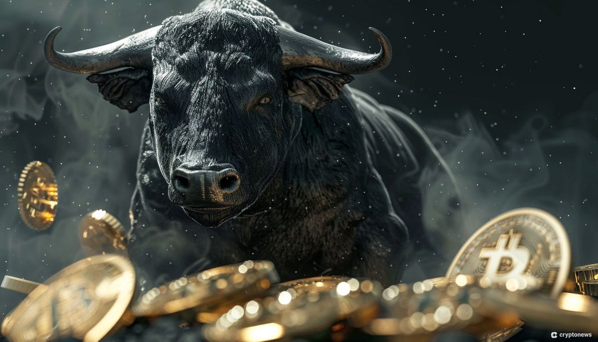 A crypto bull with Bitcoin s