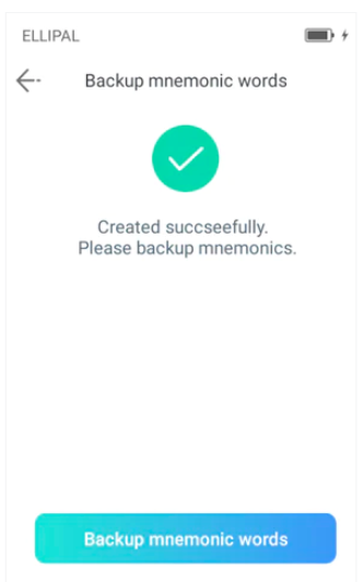 Interface to Backup Mnemonic Words 