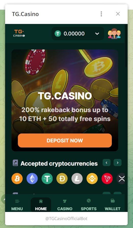 TG Casino Deposit Now