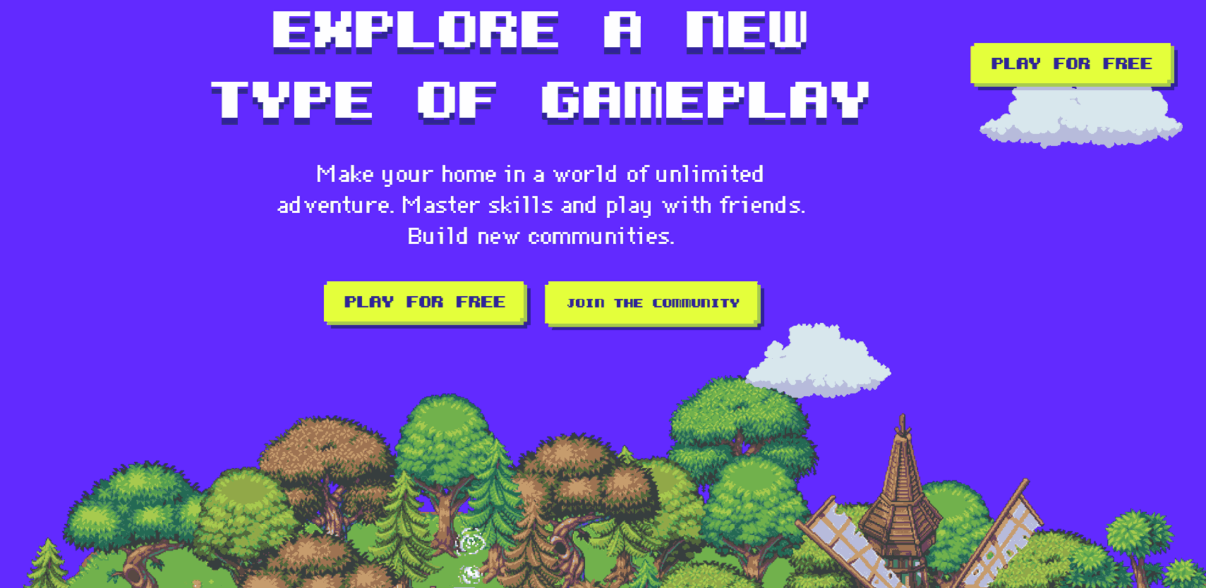 pixels game homepage