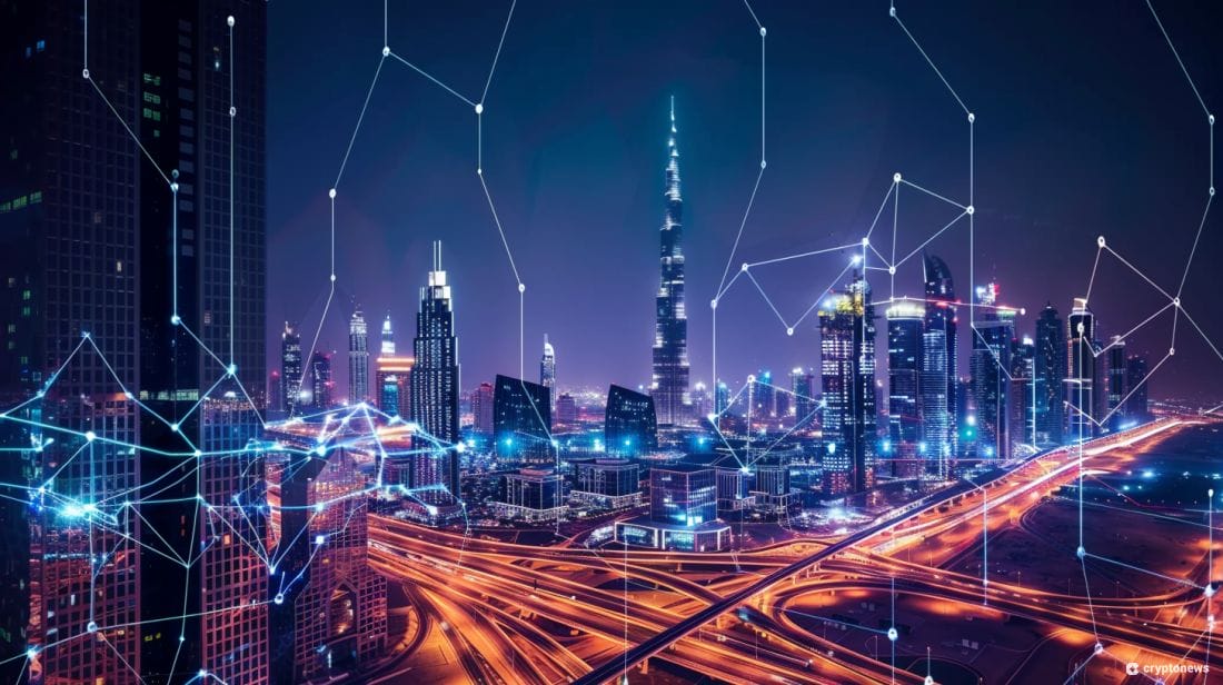 A cityscape at night illuminated by lights and interconnected by a network of lines, symbolizing the integration of USDT payments into the Telegram wallet via The Open Network.