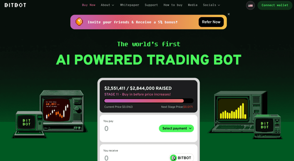 BitBot AI powered trading bot presale