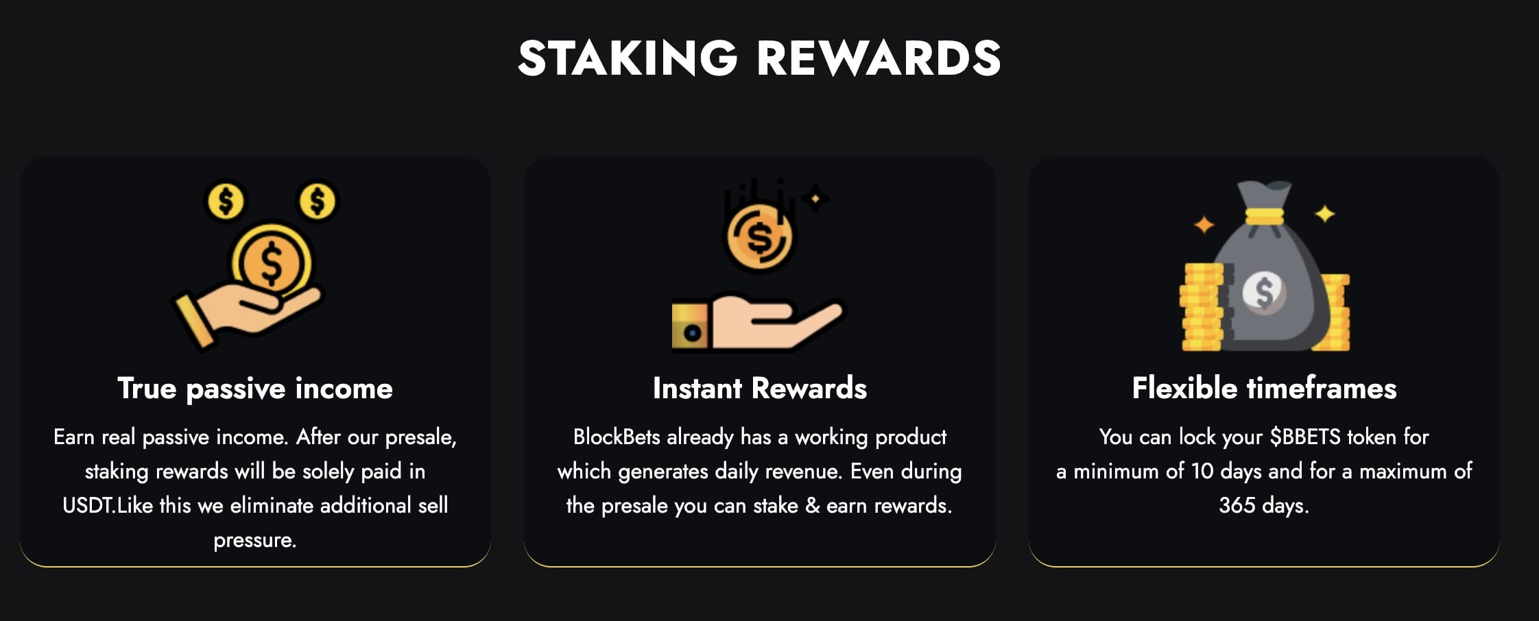 BlockBets staking rewards