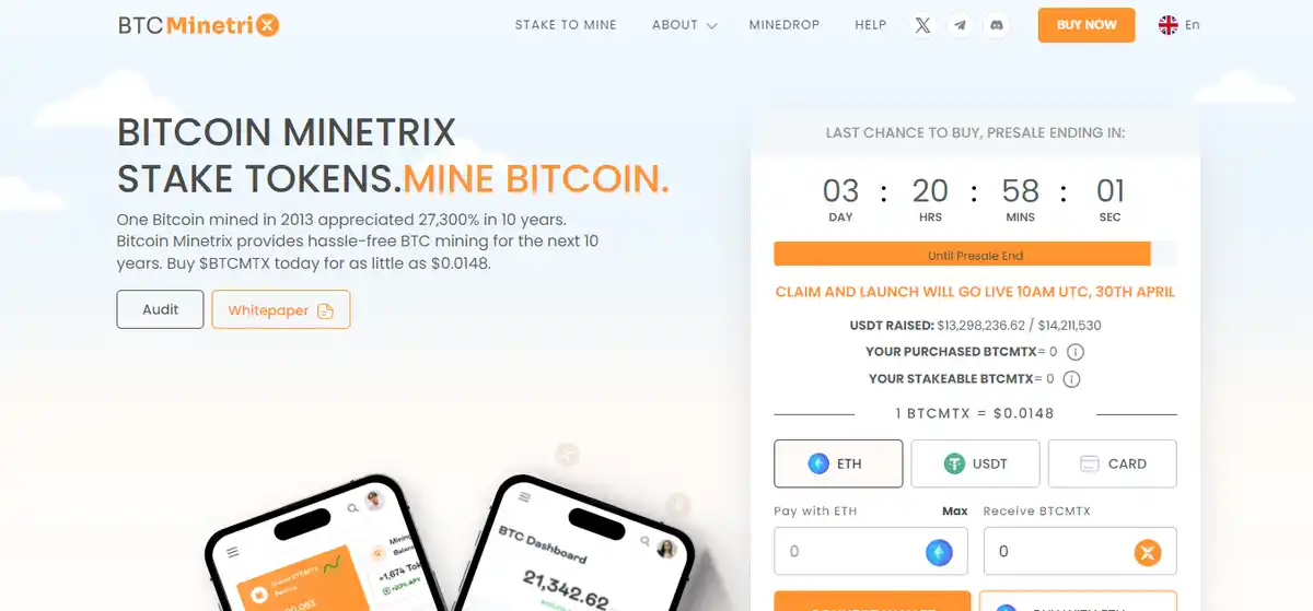 bitcoin minetrix presale website