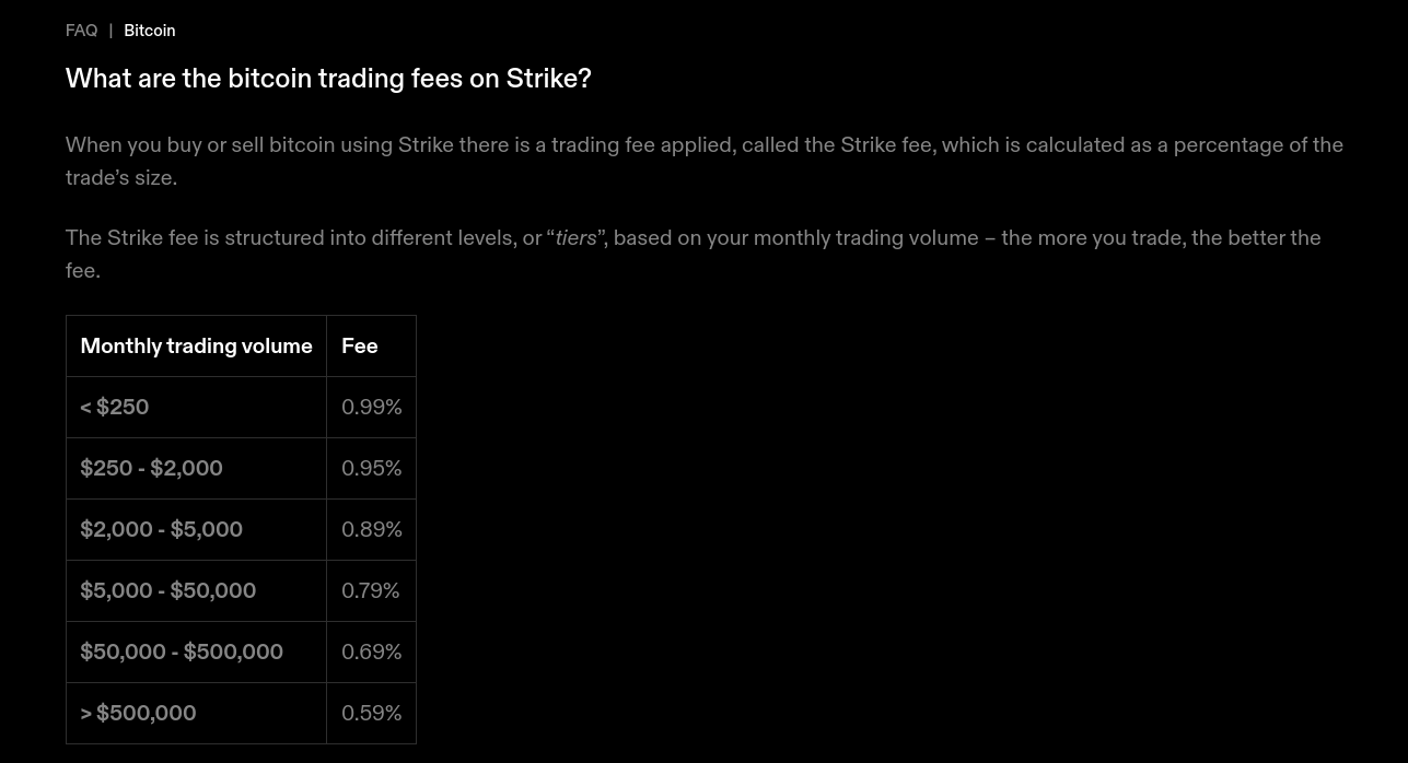 strike app fees