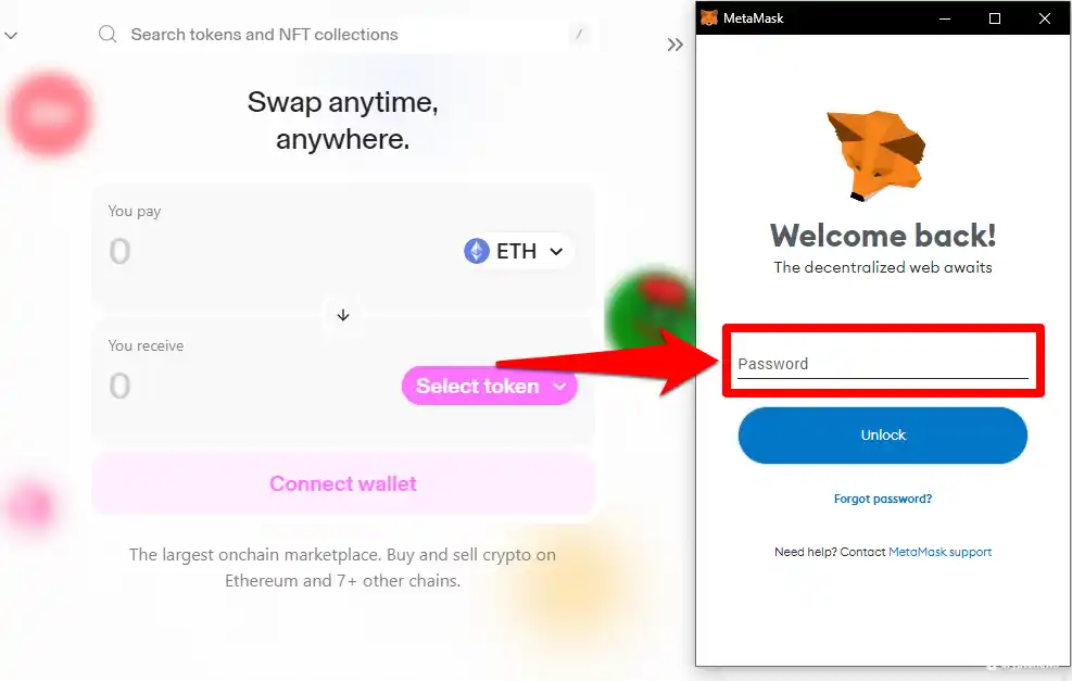 How to link Metamask to Uniswap: Step 4