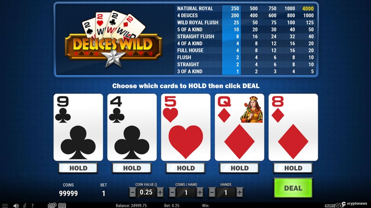 deuces wild video poker