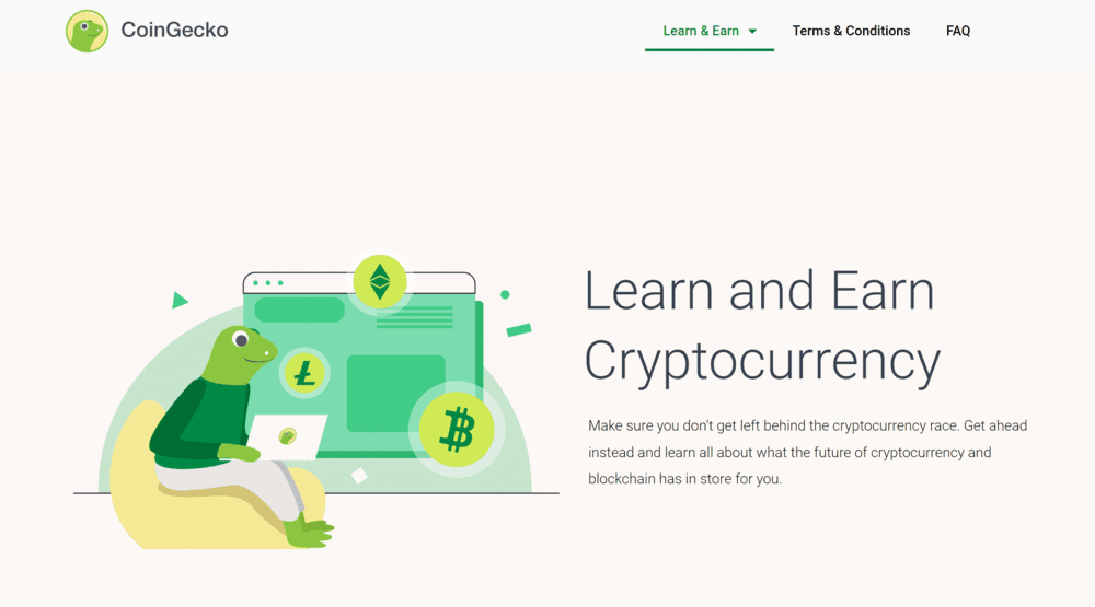 CoinGecko Learn and Earn Free Crypto
