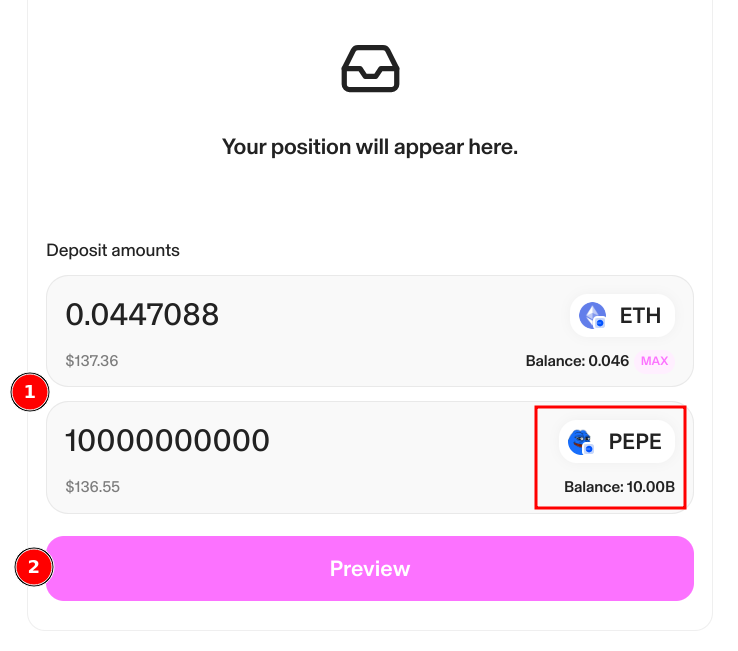 uniswap thiết lập token lp
