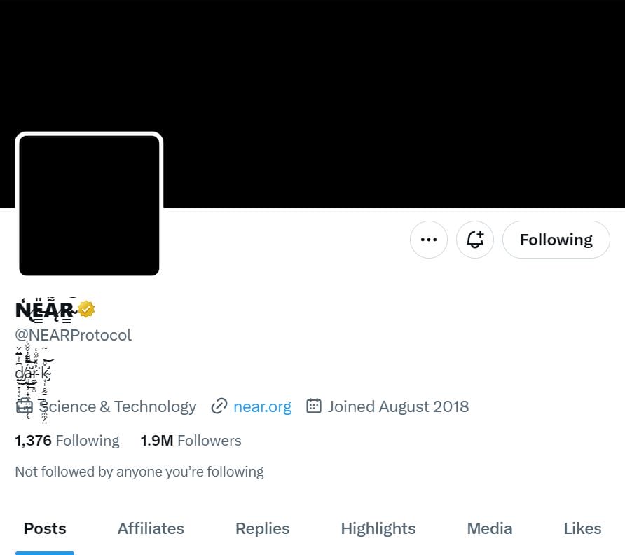 An image showing NEAR Protocol's X account redesign. Source X