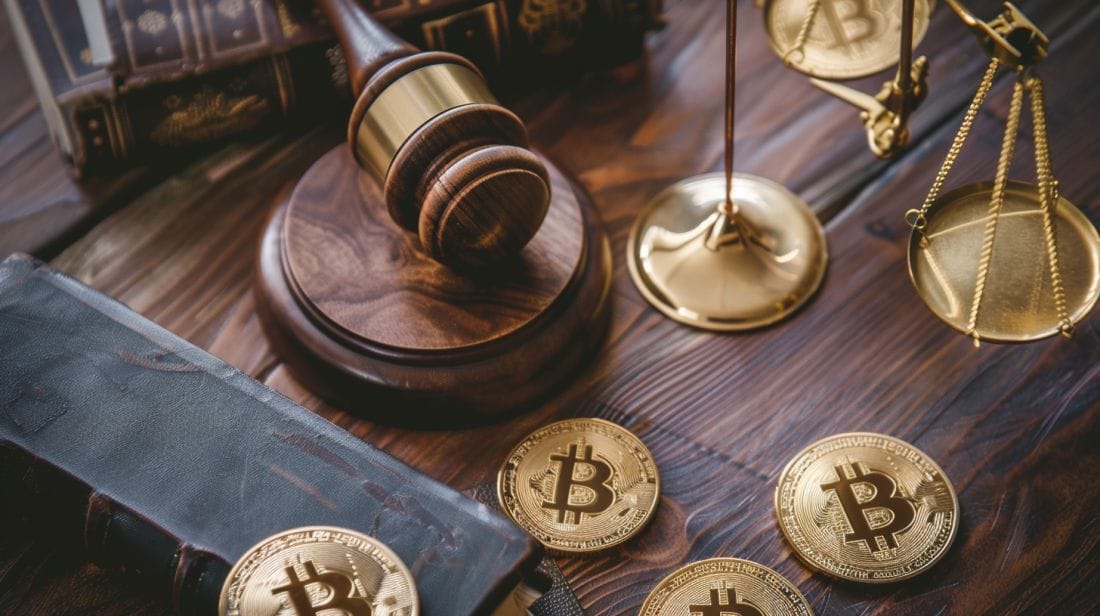 A legal desk symbolizing the ousting of Bitfarms CEO Geoffrey Morphy at the bitcoin mining firm.