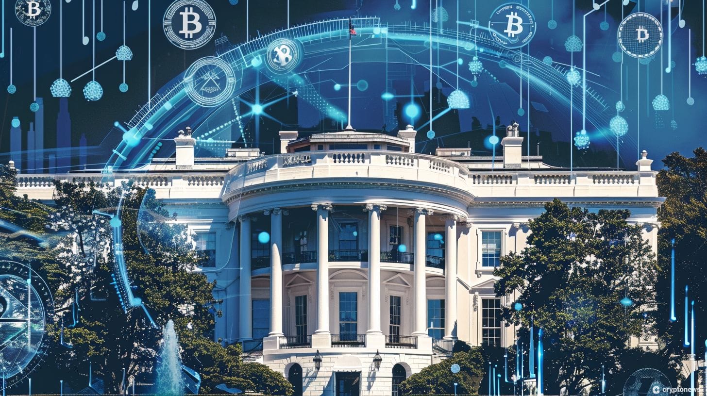A depiction of the White House symbolizing the Blockchain Association's push for a house vote on crypto regulation FIT21.