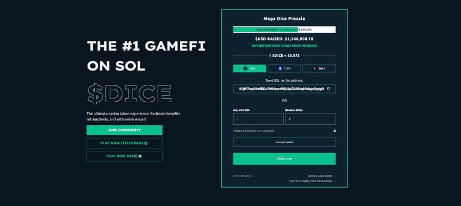 mega dice token presale